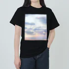 ゆにねこ惑星のପ天使の夏休みଓ夕暮れ旅行(枠なし) ヘビーウェイトTシャツ