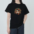 TASOYA Maro Shopの赤い花と黒い少女 Heavyweight T-Shirt