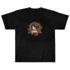 TASOYA Maro Shopの赤い花と黒い少女 Heavyweight T-Shirt