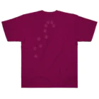 Nomi(shop-I＊iro-)の猫の肉球アート(跡) タイトルは「自由」ピンク ヘビーウェイトTシャツ