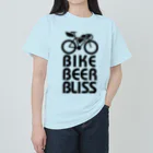 茶玄豆麦商店 with Bongole cycling TeamのBIKE BEER BLISS  ヘビーウェイトTシャツ