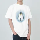 akane_art（茜音工房）のいきものイラスト（皇帝ペンギンの親子） ヘビーウェイトTシャツ