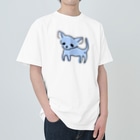 akane_art（茜音工房）のゆるチワワ（ブルー） Heavyweight T-Shirt