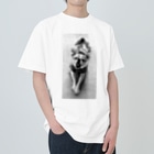 akane_art（茜音工房）のモノクロチワワ（あくび） Heavyweight T-Shirt
