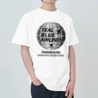 Teal Blue CoffeeのTEAL BLUE AIRLINES - grayscale Ver. - Heavyweight T-Shirt