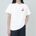 Nattsu.のアートショップの人生超甘口がいい❤ウサギ　両面印刷 ヘビーウェイトTシャツ
