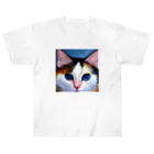 Chop Storeの青い瞳の猫 ヘビーウェイトTシャツ