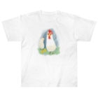 akane_art（茜音工房）のいきものイラスト（ニワトリの親子） Heavyweight T-Shirt