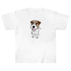 虹色PLUSのスマイル かわいいジャックラッセルテリア犬 Heavyweight T-Shirt