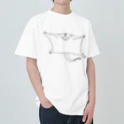 フクロモモンガのジオの滑空するフクロモモンガ ヘビーウェイトTシャツ