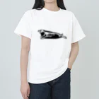 ぴすぴすのホネアザラシ ブラック ヘビーウェイトTシャツ