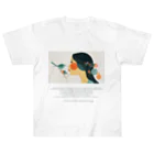 鳥救うSUZURIの『こんなところにオレンジ』【寄付付き商品】 ヘビーウェイトTシャツ