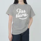 競馬おしゃれグッズ製作所のタスティエーラ（タイポグラフィWHITE） ヘビーウェイトTシャツ