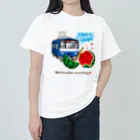 Train Kids! SOUVENIR SHOPの青い電車 「 スイカ割り 」 ヘビーウェイトTシャツ