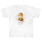 カワウソとフルーツのBaby Otters Honey（文字茶色） Heavyweight T-Shirt