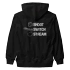 Project92.comのSHOOT, SWITCH, STREAM. Heavyweight Zip Hoodie