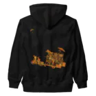 cuuyabowのチャリ・デ・キャンプ　オレンジモザイク Heavyweight Zip Hoodie