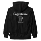 かえる商店のCOFFEEHOLIC white logo ヘビーウェイトジップパーカー