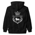 onehappinessのミニチュアダックスフンド　crown heart　onehappiness　white Heavyweight Zip Hoodie