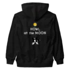 コチ(ボストンテリア)のバックプリント:ボストンテリア(HOWL at the MOON ロゴ)[v2.8k] Heavyweight Zip Hoodie