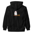 石丸沙織のポチャ白文鳥ちゃん　背景透過版 Heavyweight Zip Hoodie