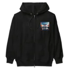 HRC_SUZURI-01の神社 富士山と鳥居 Heavyweight Zip Hoodie