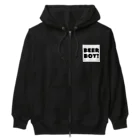 BEERのビールボーイ_黒字(白背景) Heavyweight Zip Hoodie