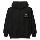 にゃーものお店のロックバンド風ドクロ Heavyweight Zip Hoodie