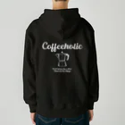 かえる商店のCOFFEEHOLIC white logo ヘビーウェイトジップパーカー