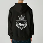 onehappinessのミニチュアダックスフンド　crown heart　onehappiness　white Heavyweight Zip Hoodie