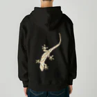 LalaHangeulのJapanese gecko(ニホンヤモリ)　英語デザイン Heavyweight Zip Hoodie