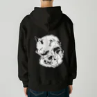 grau und mattのCats And Skulls White ヘビーウェイトジップパーカー