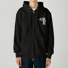 ari designのモノクロ・読書が大好きなクマ Heavyweight Zip Hoodie