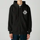 QUQU_WORKSのターゲットマーク ホワイト Heavyweight Zip Hoodie