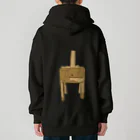 雄屋さんのしっぽ立ててご機嫌おはぎパーカー黒 Heavyweight Zip Hoodie