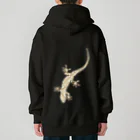 LalaHangeulのJapanese gecko(ニホンヤモリ)　英語デザイン Heavyweight Zip Hoodie