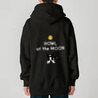 コチ(ボストンテリア)のバックプリント:ボストンテリア(HOWL at the MOON ロゴ)[v2.8k] Heavyweight Zip Hoodie