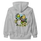 Cody the Lovebirdの（両面） 表：セキセイインコ　背面：仲良しインコ セキセイインコ オカメインコ オキナインコ Chubby Bird Heavyweight Zip Hoodie