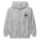 QUQU_WORKSのウィンタースカル ニットキャップドクロ ブラック Heavyweight Zip Hoodie