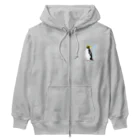 LalaHangeulの風に吹かれるイワトビペンギンさん(文字ありバージョン Heavyweight Zip Hoodie