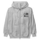 太陽の眼の太陽の眼 文字絵(黒/前面) Heavyweight Zip Hoodie