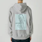 obosa_DENS/SABEAR_shop ＠SUZURIのrough drawing girl-1_ウェア Heavyweight Zip Hoodie