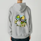 Cody the Lovebirdの（両面） 表：セキセイインコ　背面：仲良しインコ セキセイインコ オカメインコ オキナインコ Chubby Bird Heavyweight Zip Hoodie