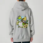 Cody the Lovebirdの（両面） 表：セキセイインコ　背面：仲良しインコ セキセイインコ オカメインコ オキナインコ Chubby Bird Heavyweight Zip Hoodie