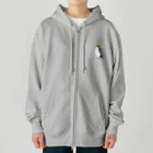 LalaHangeulの　風に吹かれるイワトビペンギンさん(文字無しバージョン Heavyweight Zip Hoodie