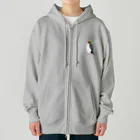 LalaHangeulの風に吹かれるイワトビペンギンさん(文字ありバージョン Heavyweight Zip Hoodie