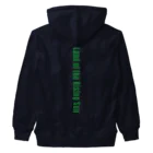 HI-IZURUのHINOMARU国の地図　背面にLand of the Rising Sun（緑文字）　ヘビーウェイトジップパーカー Heavyweight Zip Hoodie