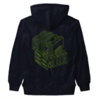 ドコデモモタード*DOCOMOTAのBack:3D DOCOMOTA グリーン Heavyweight Zip Hoodie