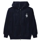 コチ(ボストンテリア)のボストンテリア(胸番号・背番号9)[v2.10k] Heavyweight Zip Hoodie