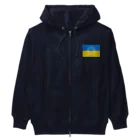 サトオのひまわり白 ウクライナ国旗 クレヨン Heavyweight Zip Hoodie